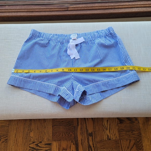 New! J.Crew Small S Blue Striped Cotton Shorts Top Pajama PJ set NWT - Picture 8 of 11